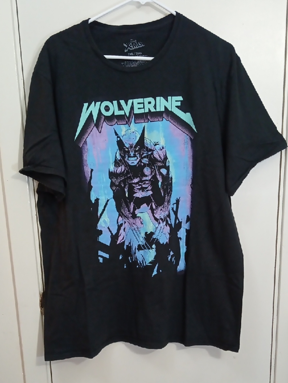 Marvel Wolverine Short-Sleeve Tee - Black with Teal and Purple Print